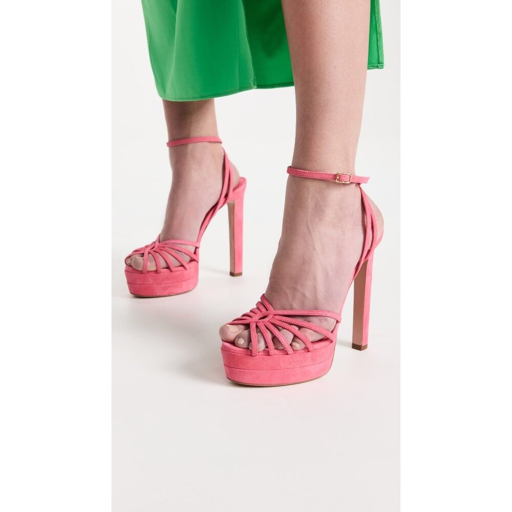 Aquazzura 130mm Flow Plateau Sandals Watermelon 38.5 With Box Pink High Heels